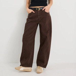 Wear: Varsity Barrel Jeans (Forward Seam) - Chocolate