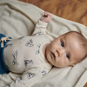 Cotton Long Sleeve Bodysuit - Foxy Cub Print