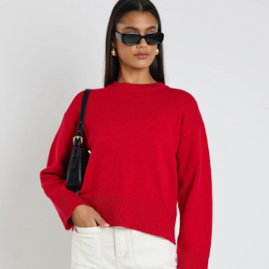 Wear: Negative Crew Neck Jumper - Red