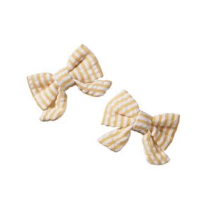 Bow Hair Clip - Golden Stripe