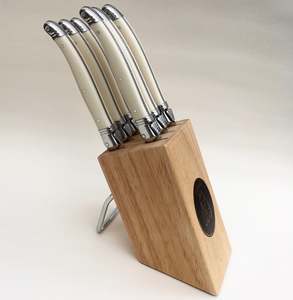 Kitchen: Steak Knives & Block - Ivory or Black