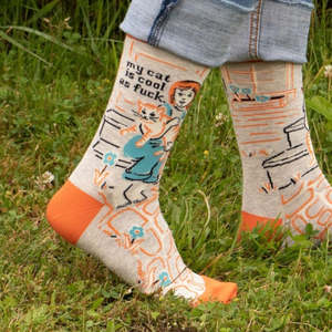 Socks: My Cat is Cool as F**k - Crew Socks