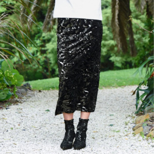 Wear: Shimmy Shimmer Skirt - Black