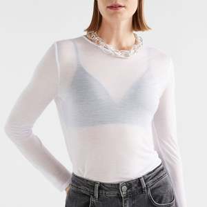 Sheer Long Sleeve Tshirt - White