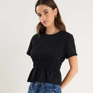 Wear: Svelte Shirred Detail Tee - Black