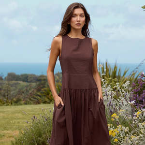 Results Sleeveless Maxi Dress - Chocolate