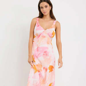 Romance Floaty Maxi Dress - Sunset Print