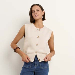 Trait Vest - Ivory Knit