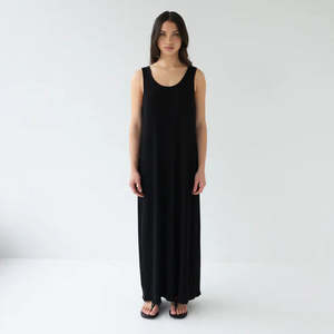 Rib Knit Dress - Black