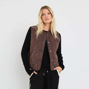 Cosy Wardrobe Must Haves: Touchstone Quilted Vest - Chocolate