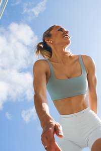 Tops: Bandage Crop . Pistachio