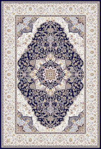 Traditional Design Rug: Anahita Collection Rug - Noble Medallion in Navy