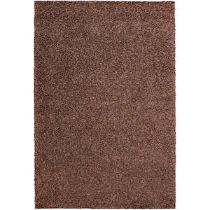 Plain: Twilight Shaggy Mocha Brown Colour Rug