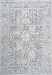 Cool Tones: Mastercraft Faded Look Traditional Design Da Vinci Rug
