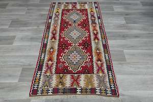 Handmade Fine Turkish Anatolian Kilim Rug Size: 200 x 110cm