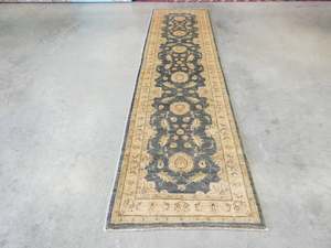Afghan Hand Knotted Choubi Hallway Runner Size: 288 x 81cm