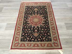 Persian Hand Knotted Pure Silk Qum Signature Rug Size: 144 x 102cm
