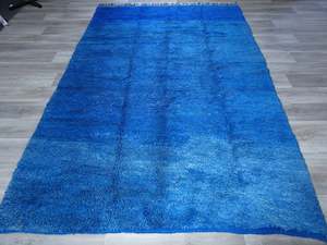 Moroccan: Vintage Deep Blue Beni Mguild Rug Size :322 x 207cm