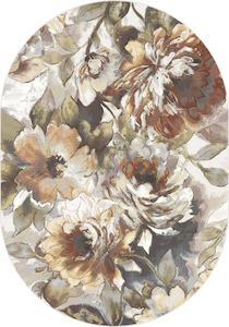 Floral Design Oval Argentum Rug (63421-4248) Size: 200 x290cm