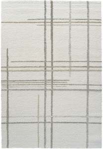 Contemporary Checkered Lines Mehari Shaggy Rug (23367-6262) Size: 200 x 290cm