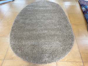 Plain: Twilight Shaggy Light Brown & Beige Colour Pebble Shape Rug Size: 160 x 230cm (39001-2244)