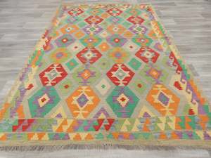 Afghan Hand Made Choubi Kilim Rug Size: 287 x 203cm