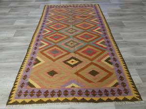 Multi: Afghan Handmade Choubi Kilim Rug Size: 255 x 151cm