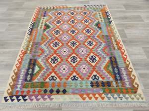 Afghan Hand Made Choubi Kilim Rug Size: 195 x 156cm