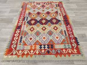 Afghan Hand Made Choubi Kilim Rug Size: 197 x 155cm