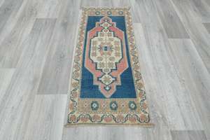 Vintage Hand Knotted Anatolian Turkish Rug Size: 113 x 50cm