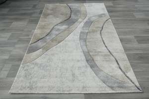 Contemporary Abstract Curved Waves Aroha Rug