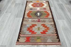 Vintage Anatolian Flatweave Hallway Runner Rug Size: 165 x 90cm
