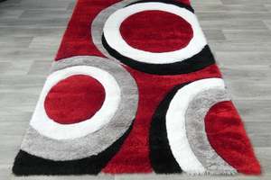 Modern Eclipse Abstract Rings California Shaggy Rug