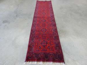 Hand Knotted Afghan Belgique Hallway Runner Size: 76cm x 293cm