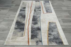 Warm Tones: Abstract Balance Flowing Line Contemporary Aroha Rug