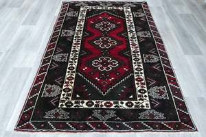 Handmade Turkish Tribal Wool Rug 192 x 135cm | Vintage Anatolian Style Area Rug &hellip;