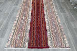 Handmade Kurdish Kilim Rug 235 x 155cm – Authentic Reswan Tribal Wool Flatweav&hellip;