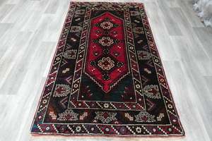 Handmade Turkish Tribal Wool Rug 230 x 134cm | Vintage Anatolian Style Area Rug &hellip;