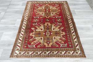 Handmade Original Turkish Kars Rug 185 x 144cm | Fine Turkish Kazak Wool Rug | One-of-a-Kind