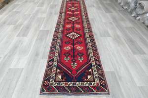Vintage Handmade Tribal Rug Runner 384 x 77cm | Wool Hallway Runner | One of a Kind