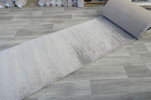 Plush Luxury Solid Grey Dream Shaggy Runner 100cm Wide x Cut to Order