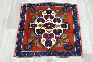 Vintage Hand Knotted Anatolian Turkish Square Rug Size: 65 x 68cm