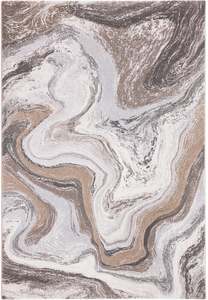 Abstract Sandstone Marble Pattern Argentum Rug (63436-9283)