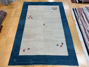 Cool Tones: Persian Handknotted Gabbeh Rug Size: 197 x 290 cm