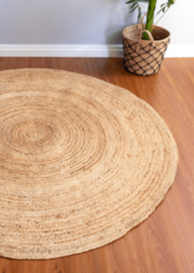 Jute Rugs Nz: Natural Plain Handmade Jute Round Rug