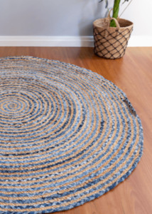 Denim Handmade Jute Round Rug