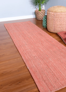Baby Pink Jute Runner Rug