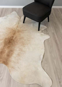 Beige And White Cowhide Rugs: Beige And White Cowhide Rug (Size: 200 X 180 CM)