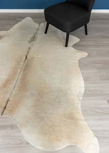Beige And White Cowhide Rug (Size: 230 X 180 CM)
