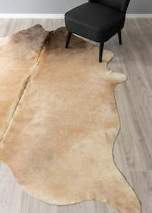 Beige And White Cowhide Rugs: Beige Cowhide Rug (Size: 240 X 210 CM)